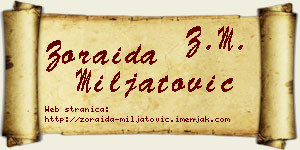 Zoraida Miljatović vizit kartica